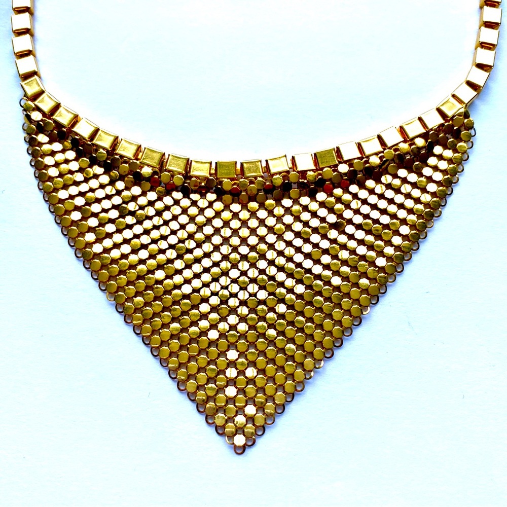 Vintage Elegant Gold Mesh Necklace